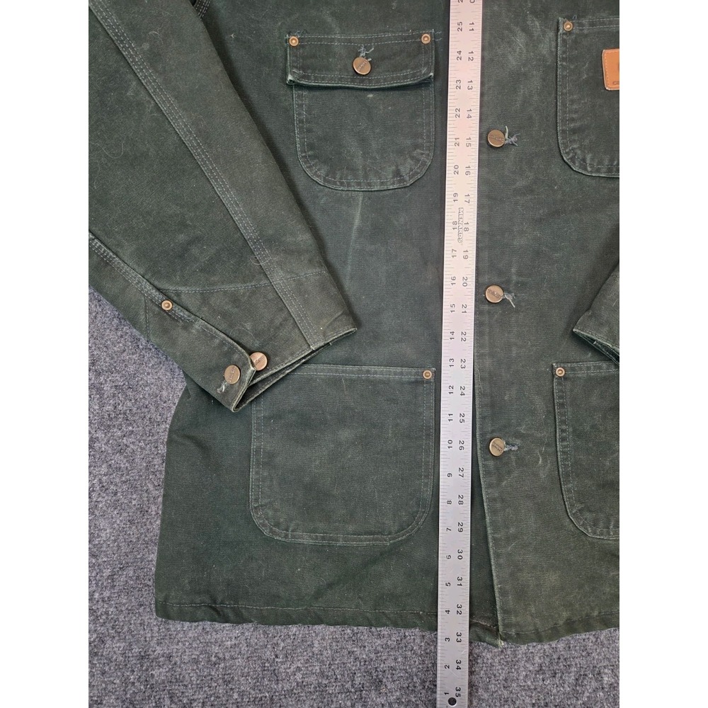 Vintage Carhartt C02 SPC Chore Jacket Mens Large Tall Spruce Green Lined USA - Picture 4 of 8